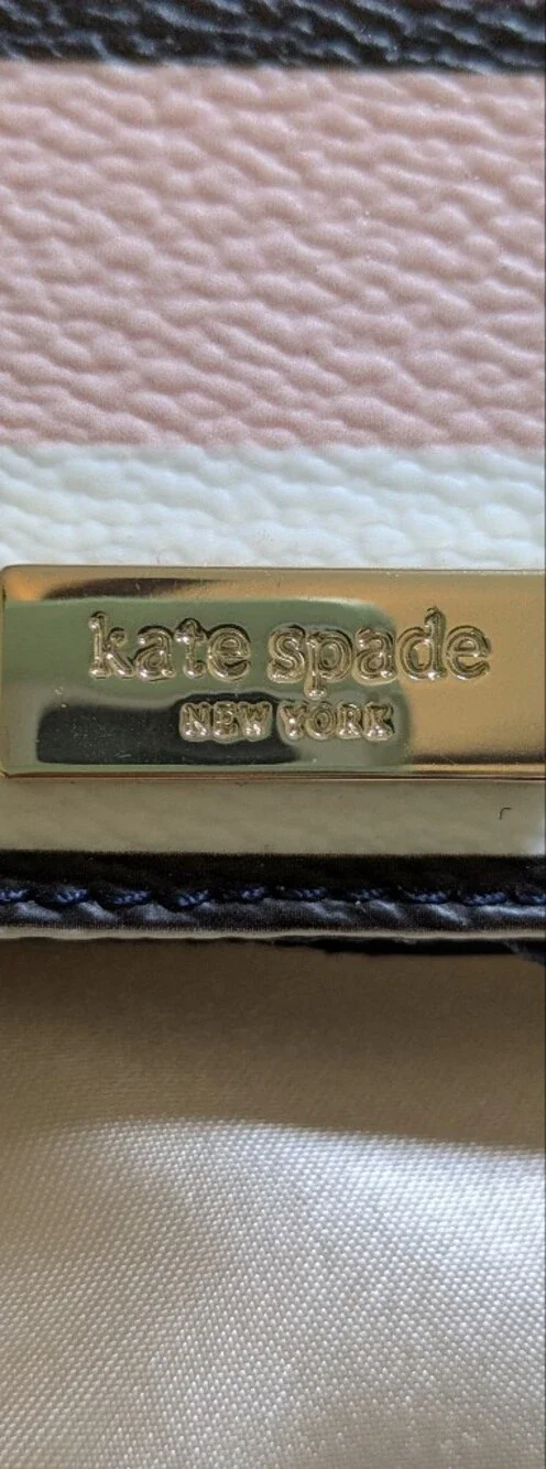 Kate Spade Striped Passport Cover in Cream, Pink, Red